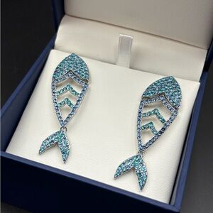 INC Crystal Fish Earrings